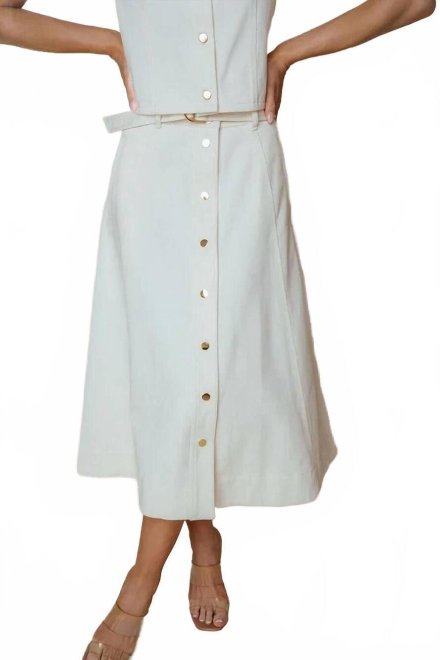 NEW LAROQUE haven midi skirt in ivory